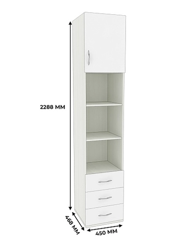 Пенал книжный с ящиками P223