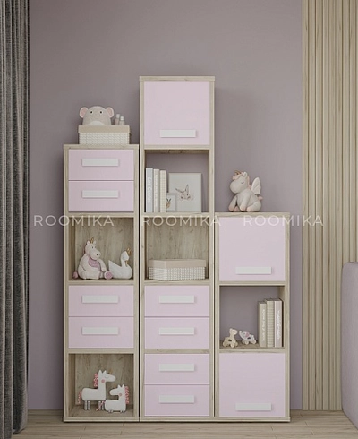 Стеллаж сквозной книжный на 12 ниш с ящиками E803,E804,E805