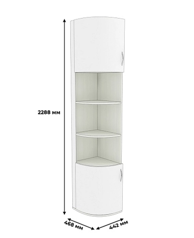 Шкаф завершающий узкий  с нишей P233.2 L/R