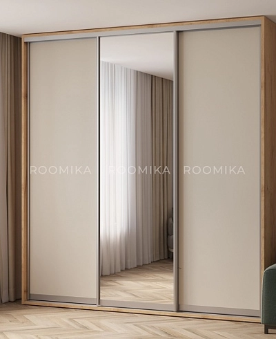 Шкаф-купе ХG246.60-3, профиль INTEGRO, фасад МДФ/зеркало серебро