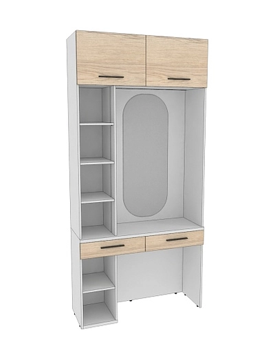 Столик туалетный с антресолью и стеллажом L415