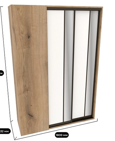 Шкаф-купе ХG182.60-1, профиль INTEGRO, фасад МДФ/зеркало серебро