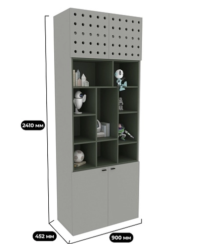 Шкаф книжный, фасады в эмали LE223.1