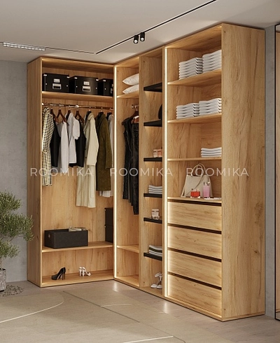 Гардеробная система без фасадов Элементис 5