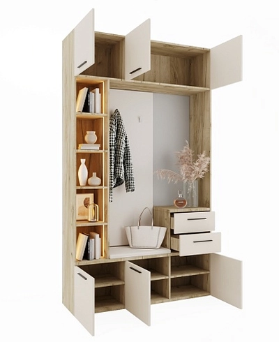 Секция с вешалкой и стеллажом L416