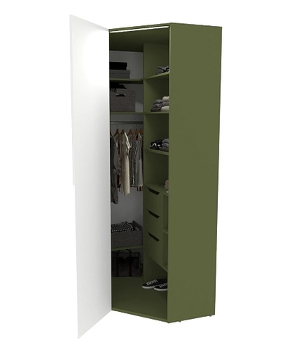 Шкаф угловой, фасады в эмали LE209.44 L/R