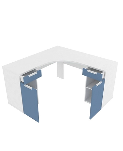 Cтол угловой равносторонний, фасады в эмали LE716