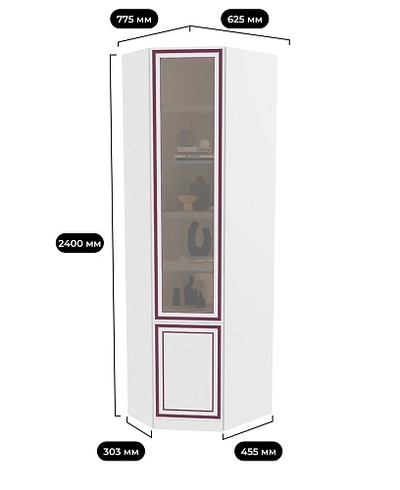 Шкаф угловой книжный A247.44