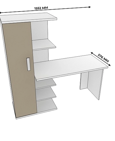 Рабочий стол со встроенным стеллажом HOF423