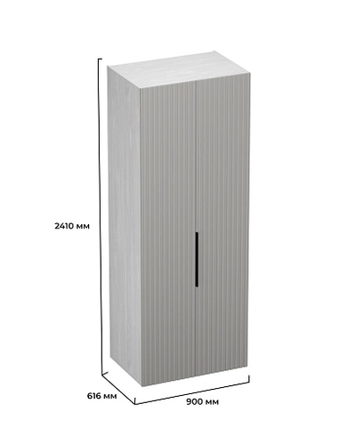 Шкаф 2 дверный, фрезерованные фасады в эмали LE210.60-1