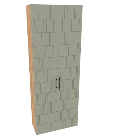 Шкаф двустворчатый, фрезерованные фасады в эмали LE-210.40-4