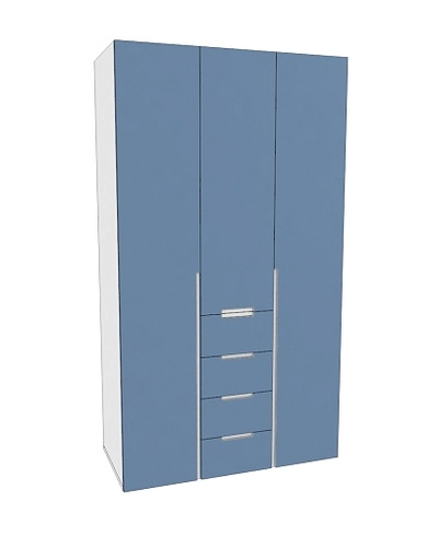 Шкаф трехдверный с ящиками глубокий, фасады в эмали LE203.60