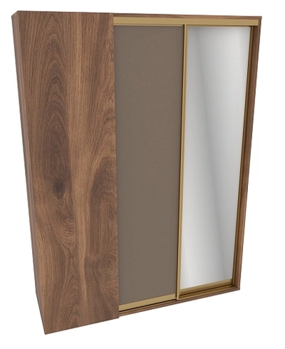 Шкаф-купе ХG181.60-1, профиль INTEGRO, фасад МДФ/зеркало серебро