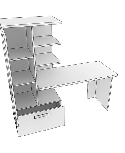 Рабочий стол со встроенным стеллажом HOF422