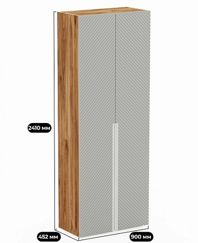 Шкаф 2 дверный, фрезерованные фасады в эмали LE210.44-1