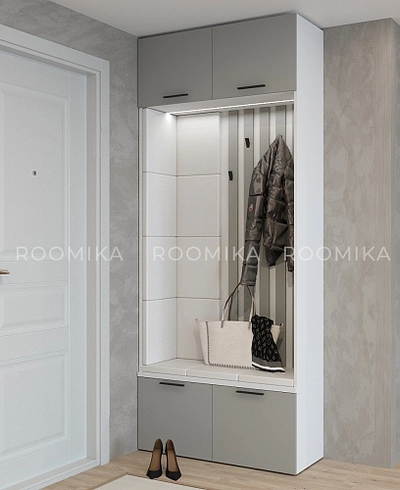 Секция с крючками с подсветкой и мягкими панелями L419