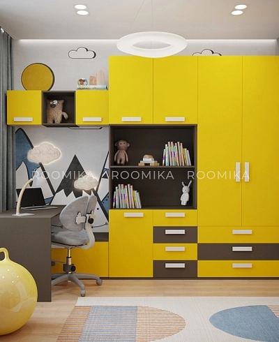 Шкаф двухдверный, фасад комбинированный E213 L/R