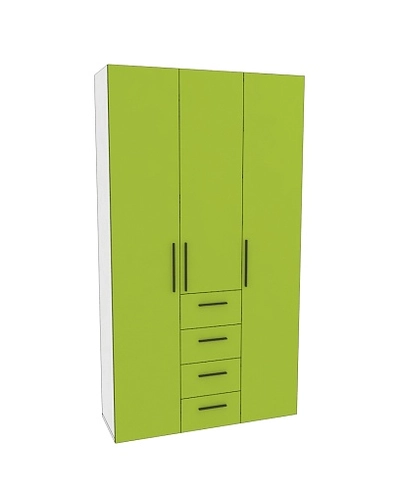 Шкаф трехдверный с ящиками узкий L203.44