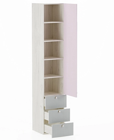 Шкаф однодверный с ящиками, фасады в эмали LE223