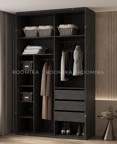 Шкаф-купе ХG166.60-2, профиль INTEGRO, фасад МДФ/Зеркало графит