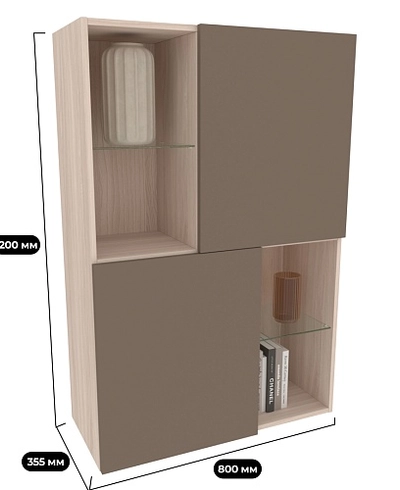 Шкаф навесной со стеклом R304