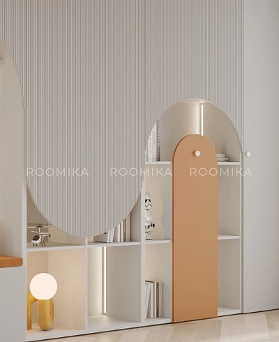 Шкафная группа Лацио для детской, фрезерованные фасады в эмали 130