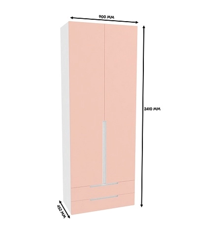 Шкаф двухдверный с ящиками, фасады в эмали LE211.44