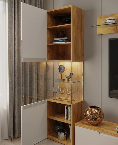 Шкаф напольный, фасады в эмали LE-225 L/R