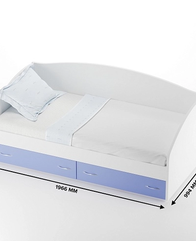 Кровать односпальная с ящиками P902N, 90x190