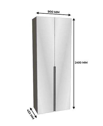 Шкаф 2 дверный с зеркалом, фасады в эмали LE210.44-1Z