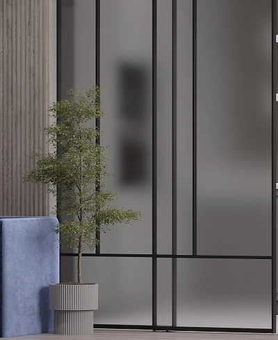 Раздвижная перегородка-купе из матового стекла для кухни GRACE 24