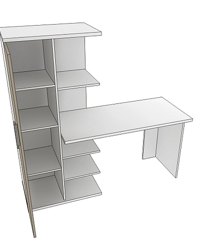Рабочий стол со встроенным стеллажом HOF423