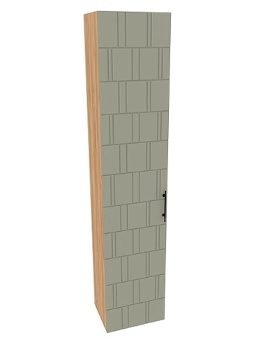 Шкаф одностворчатый, фрезерованные фасады в эмали LE-221.40-1