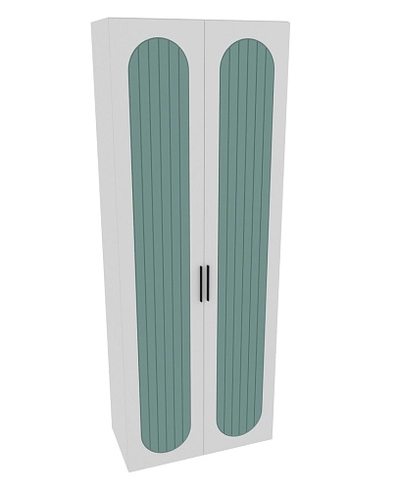 Шкаф двухдверный узкий, фрезерованные фасады в эмали LE210.44-1