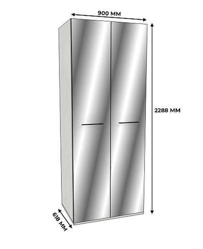Шкаф двустворчатый зеркалом, фасады МДФ CG-210.60Z