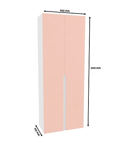 Шкаф двухдверный узкий, фасады в эмали LE210.44-4