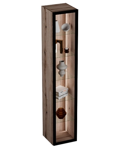 Шкаф со стеклянными фасадом полки стекло с подсветкой R220.1