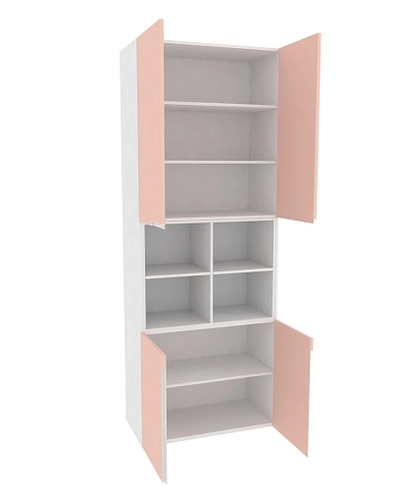 Шкаф книжный с нишей, фасады в эмали LE216