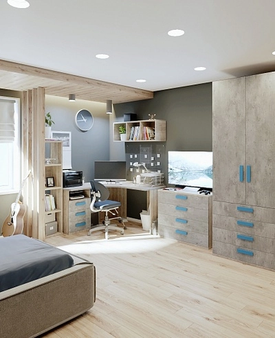 Шкаф двухдверный ,4 ящика E204