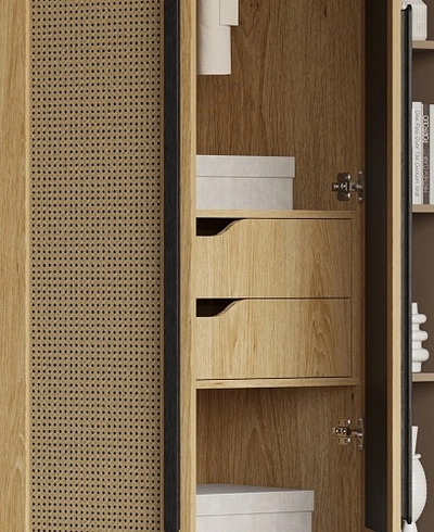 Шкафная группа, фасады натуральный ротанг Лацио 17