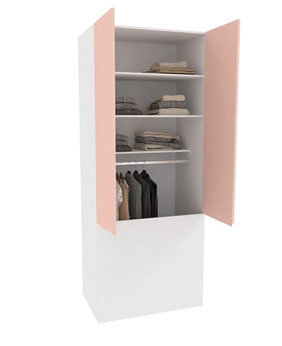 Шкаф двухдверный с фальш стенкой, фасады в эмали LE212