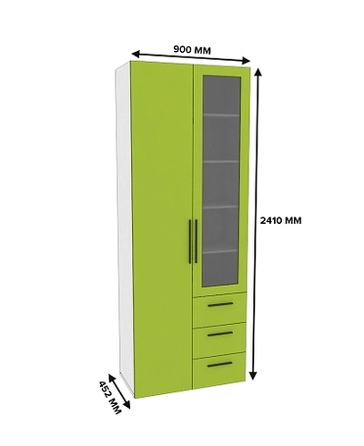 Шкаф комбинированный со стеклом L215S L/R