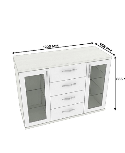 Комод со стеклянными полками P707.1