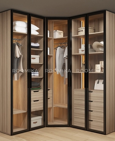 Шкаф для спальни с полками и штангой с подсветкой R210.60-4