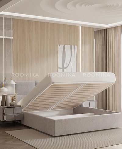 Cпальня с мягкой кроватью ВЕРСАЛ и мягкими тумбами 203