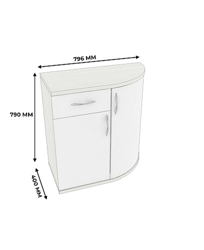 Тумба с ящиком радиусная P872 L/R