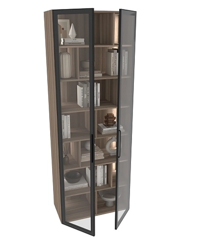 Шкаф-стеллаж со стеклянными фасадами с подсветкой R212