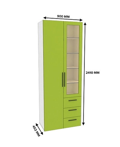 Шкаф комбинированный со стеклом с подсветкой L215S L/R