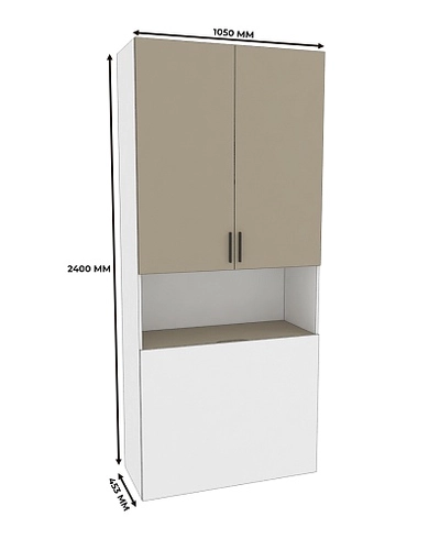 Шкаф двухдверный с фальш стенкой L212.1