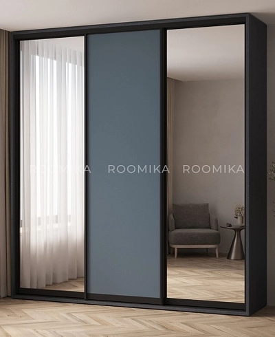 Шкаф-купе ХG240.60-1, профиль INTEGRO, фасад МДФ/зеркало серебро